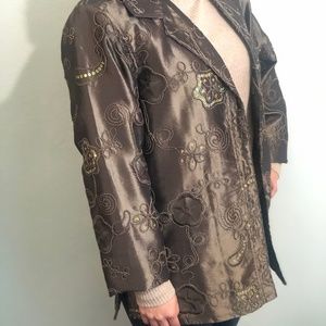 Susan Graver Olive Jacket embroidered with sequins
